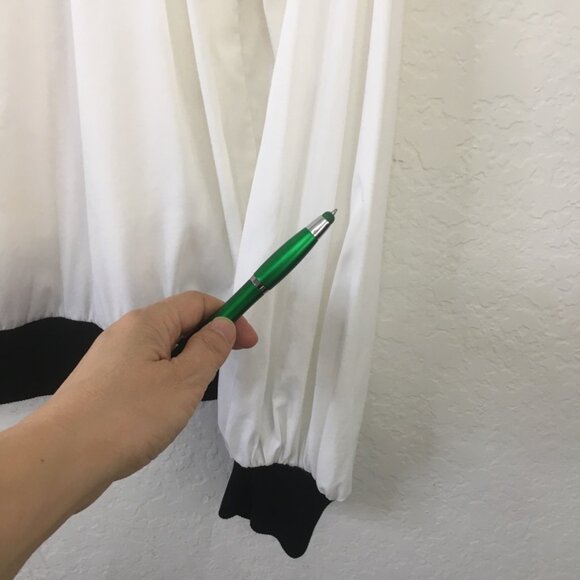 Escada Sport Bomber Jacket Womens Size 36 White Black Collar Balloon Sleeve - Picture 8 of 16